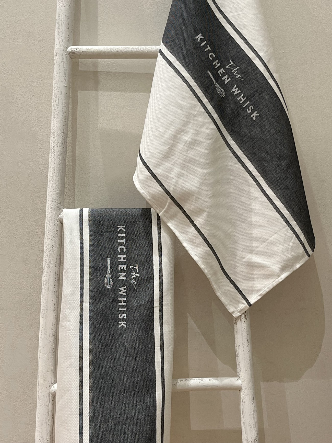 The Kitchen Whisk French Jacquard Tea Towel Charcoal