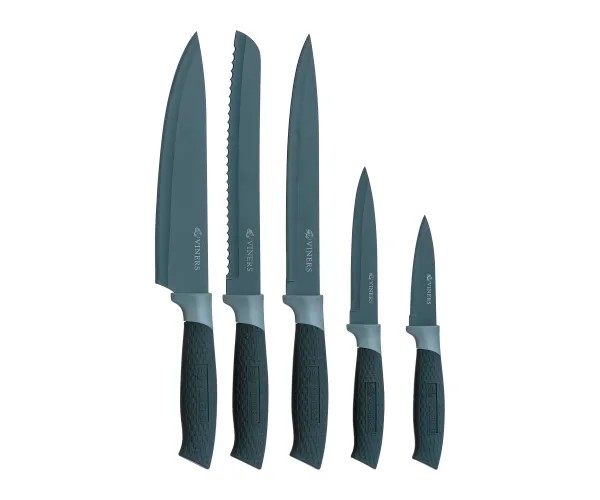 Viners Horizon Grey 6pc Knife Block Set