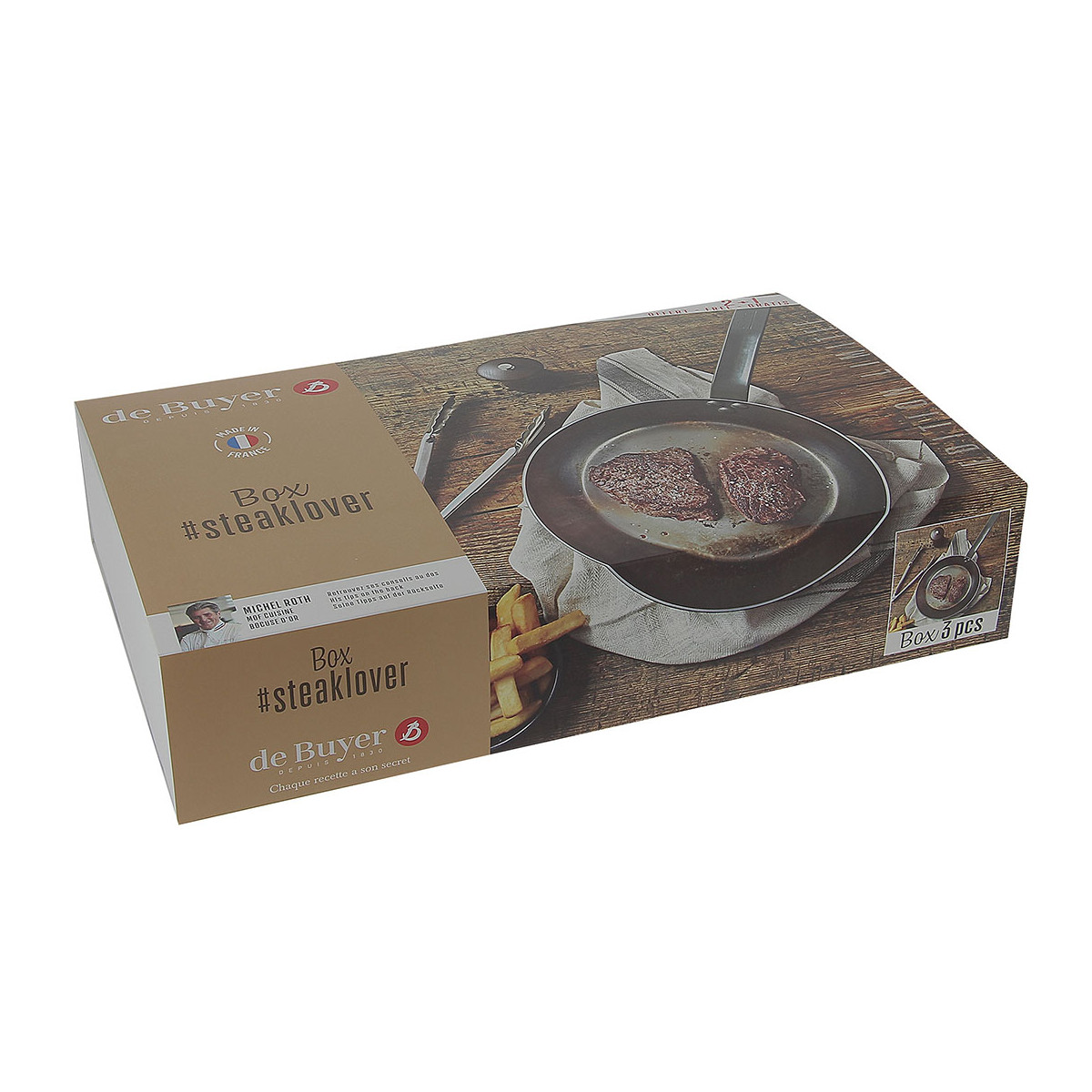 de Buyer Box Steak Lover Fry Pan 26cm Gift Set