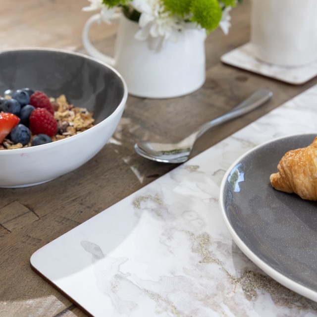 Creative Tops Grey Marble Pack Of 4 Large Premium Placemats