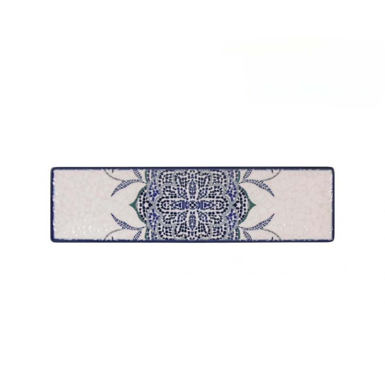 Rosetta Blue Rectangular Plate 30x8cm